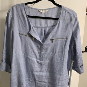 Ellen Tracy light Blue Linen Shirt